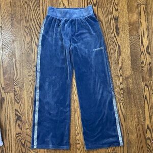 Y2K Limited Too Velour Sparkle Blue Track Pants SZ M (10)